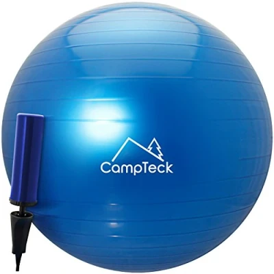 Image de CampTeck U6764 Ballon Suisse de Gym 65cm d’Exercice avec Pompe a Main Améliorée pour Fitness, Salle Gym, Yoga, Pilâtes, etc. Convient Hommes et Femmes, Bleu