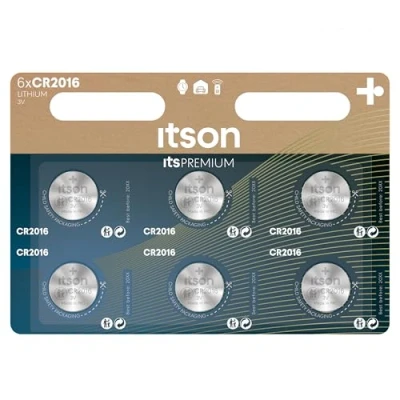 Image de ITSON, CR2016 Battery, 3V, Coin Lithium Pack of 6