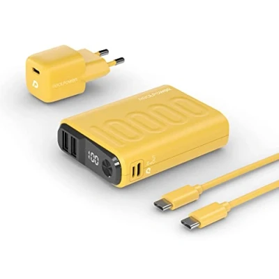 Image de RealPower PB 10000 Power Pack Powerbank (Batterie supplémentaire) mAh Li ION USB, USB C® Jaune