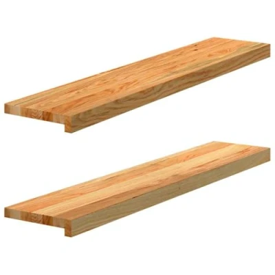 Image de vidaXL Appuis de fenêtre 2 pcs marron clair bois chêne massif