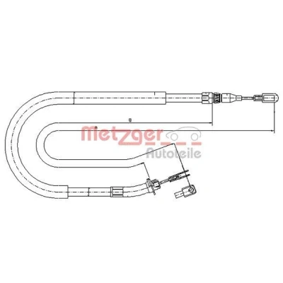 Image de METZGER 10.9873 Câble De Frein arrière gauche, droite, gauche 1515/1330 à disque COFLE