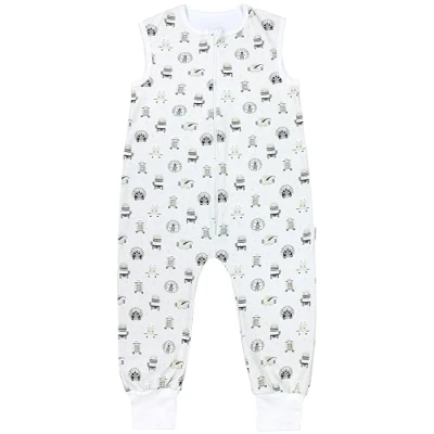Image de TupTam Bébé Gigouteuse avec Pieds certifiés OEKO TEX Unisex, Têtes d&#039;animaux Safari Zèbre Lion Girafe, 104 110