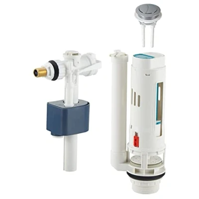 Image de Ensemble Chasse d&#039;Eau Robinet Flotteur + Mécanisme WC à Bouton Poussoir 3/6 Litres NOYON &amp; THIEBAULT