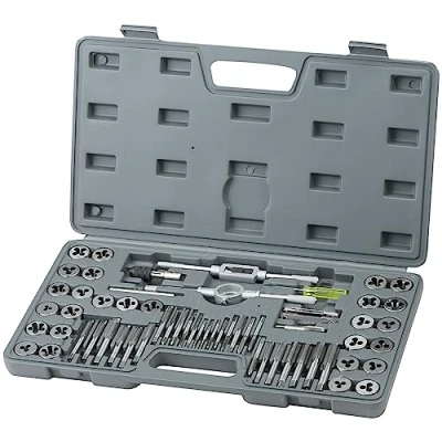 Image de VEVOR draadsnijder machinetap 60 delig, kerngatboor tapset lagerstaal machinedraadsnijdend incl. 27 x tappen, ponsmatrijzen Draagkoffer Metrisch/Imperiaal