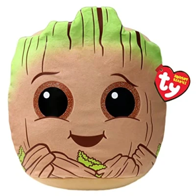 Image de Ty Marvel Squish a boos Coussin Groot 20 cm TY39251 Marron, Vert Dès 3 Ans