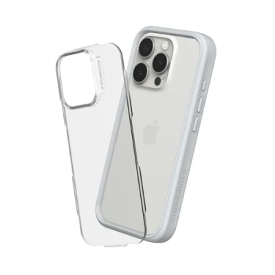 Image de RhinoShield Coque Compatible avec [iPhone 16 Pro] Mod NX Protection Fine Personnalisable Technologie d&#039;absorption des Chocs [sans BPA] Gris Platine