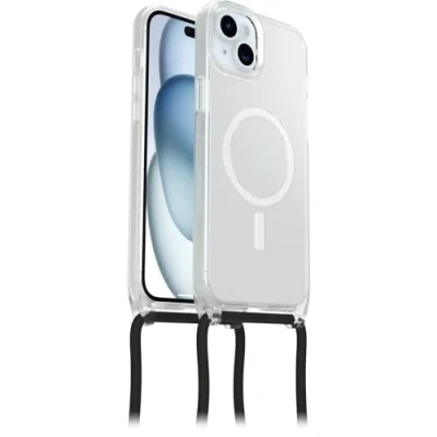 Image de Otterbox React Necklace Coque avec MagSafe pour iPhone 15 Plus/iPhone 14 Plus, de Protection Ultra Fine Collier réglable et Amovible, testé Selon Les Normes Militaires, Transparent