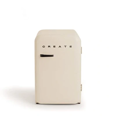 Image de CREATE / RETRO FRIDGE 83.5 BLACK/Réfrigérateur Blanc cassé avec Poignée Noire/Pratique et fonctionnel, Matériaux résistants