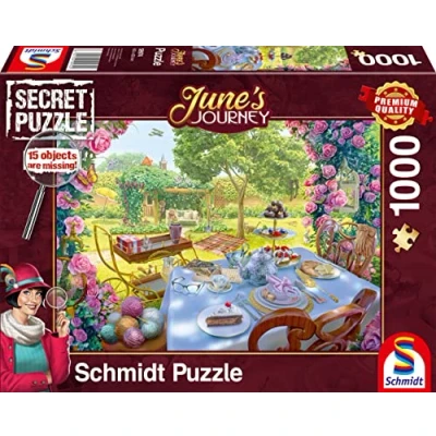 Image de Schmidt Spiele 59974 June&#039;s Journey, Tea in The Garden, Puzzle 1000 pièces, Multicolore, Taille Unique