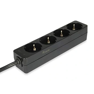 Image de Equip 333281 4sortie(s) CA 1.1m Noir multiprise Multiprises (Noir, 100 240, 50 60, 2200 W, 53,5 mm, 39,7 mm)