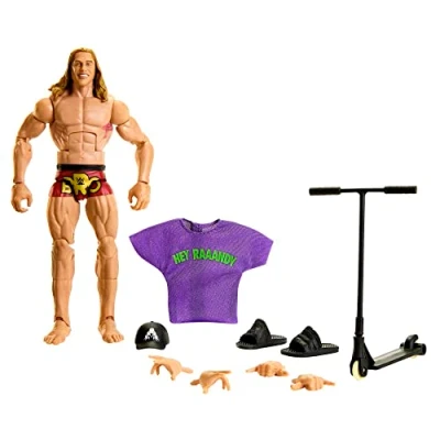 Image de Mattel WWE Figurine Articulée Élite Riddle avec accessoires, 25 points d’articulation, mains interchangeables et à collectionner, Jouet Enfant, Dès 3 ans, HKN74
