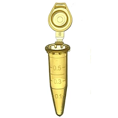 Image de MUHWA Lot de 1000 microtubes à centrifuger gradués en polypropylène avec capuchon clipser Jaune Contenance 0,5 ml