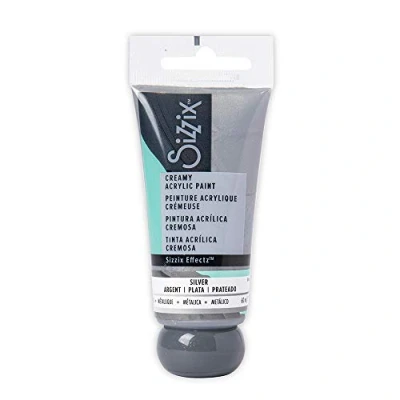 Image de Sizzix Effectz Peinture acrylique crémeuse métallique argentée 60 ml