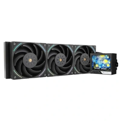 Image de Thermalright Mjolnir Vision 360 Black CPU AIO Refroidisseur, écran LCD IPS avec résolution 320 x 240, pour AM5&amp;LGA 1700/1851, puissant refroidissement à eau Specs amovible de 3,5&quot;