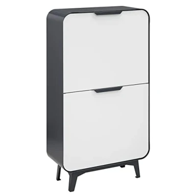 Image de ARREGUI Round CR441 R Poubelle de Recyclage Cuisine 4 Bacs 4x 17L (68L) Tri Sélectif Moderne Rangements Meuble en Acier avec Seaux Sac anthracite/blanc mat