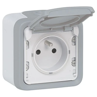 Image de Legrand 069731 Prise Étanche 2P+T avec Éclips de Protection, Plexo Complet Saillie, 16A, Gris