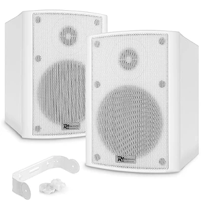 Image de Power Dynamics BC50V 2 Haut Parleurs Blancs 120 Watts, 5,25 Pouces, Étanches, Intérieur Extérieur, Kit de Montage Fourni, 100 Volts, 8 Ohms, Public Address, Musique d&#039;Ambiance, Sonorisation