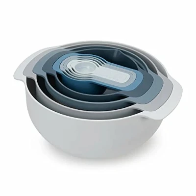 Image de Joseph Mixing Bowl / Colander Sieve Measuring Spoon Nest Sky 9 Piece