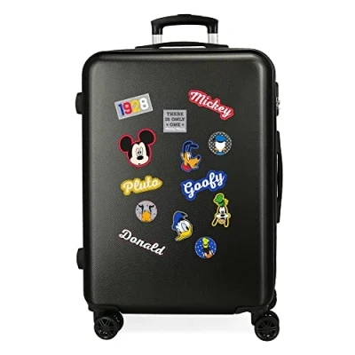 Image de Disney Have a good day Mickey Valise Moyenne Noir 48x68x26 cms Rigide ABS Serrure à combinaison 70L 3,7Kgs 4 roues doubles