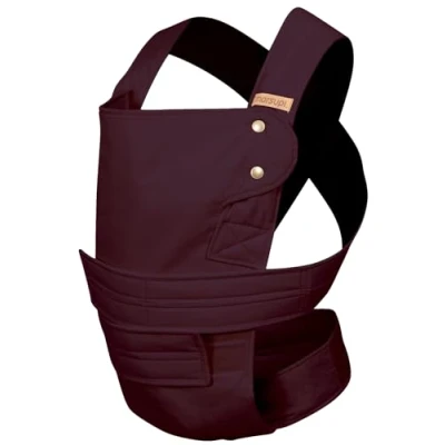 Image de marsupi &gt; &lt; porte bébé et enfant pour nouveau né, très facile à mettre, avec système de fermeture velcro, version 2.0 (Classic/Berry, S/M)