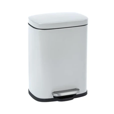 Image de WENKO Poubelle à pédale Leno Easy Close Blanc avec système d&#039;abaissement automatique