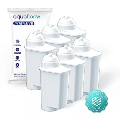 Image de Aquafloow 6x Filtre d’Eau de Rechange Brita Intenza pour Machine à Café Bosch, Siemens Compatible avec EQ Serie, 6,TZ70033, TCZ7003, TZ70003 &amp; Bosch 12008246