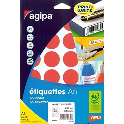 Image de Apli 101357 Etui 240 pastilles multi usage rouge Ø 30 mm
