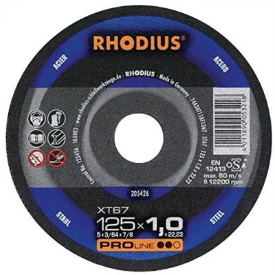 Image de Disque à tronçonner 125 mm Rhodius FT67 TOP X 1.0 22.2