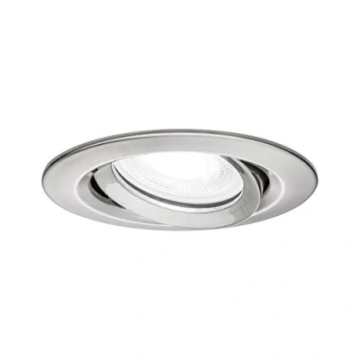 Image de Paulmann 93671 encastré LED Nova Plus Rond orientable INCL. 6W IP65 gradable projecteurs Acier brossé Spot Alu Zinc Lampe enc. 4000K GU10, 6 W