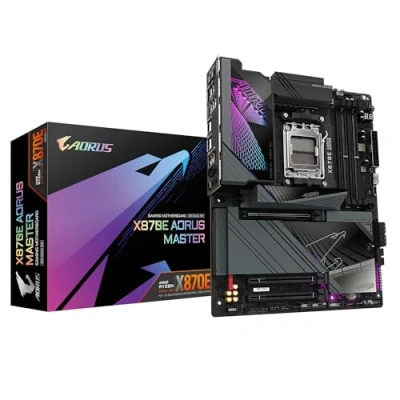 Image de GIGABYTE Carte mère X870E AORUS Master Prend en Charge Les processeurs AMD Ryzen 9000, VRM numérique 16+2+2 Phases, jusqu&#039;à 8200MHz DDR5 (OC), 3xPCIe 5.0, Wi FI 7, LAN 5GbE, USB 4