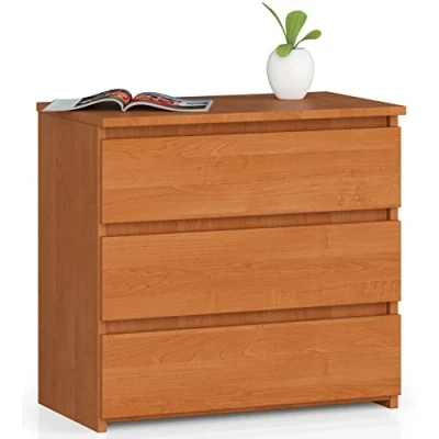 Image de AKORD Commode CL 3 avec tiroirs Classique pour La Chambre, Salon Meuble de Rangement L60 x H57 P35 cm Poids 26 kg Aulne