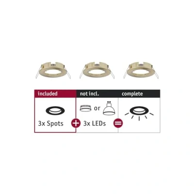 Image de Paulmann 92483 Choose Rigide Max. 3 x 10 W Spot encastrable en Laiton brossé, Aluminium