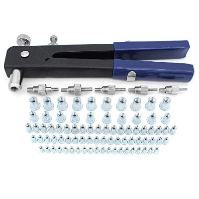 Image de Yuhtech Filetée Rivet Écrou Kit, 86 Pcs pince à Riveter Kit de Riveteuse Nutsert Gun Outil Rveter Insert Fileté pour filetage M3 M4 M5 M6 M8