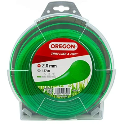 Image de Oregon Fil Coupe Bordure en Nylon Pour Débroussailleuse et Bordure, Entretien de Jardin Bricolage, Taille Universelle, Tout Usage, Rond, Bobine 2 mm x 127 m, Couleur Vert (69 358 GR)