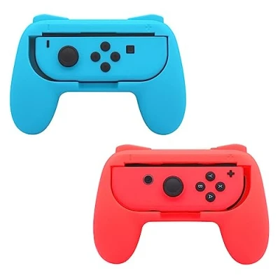 Image de INF poignées compatibles avec Nintendo Switch Joy Con, pour Commandes Lot de 2, Couleur Rouge/Bleu