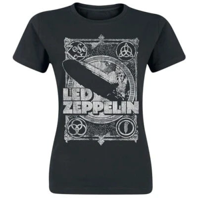 Image de LED Zeppelin Shook Me Femme T Shirt Manches Courtes Noir L 100% Coton Regular/Coupe Standard