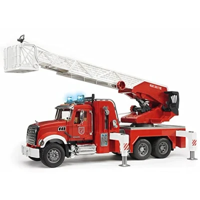 Image de Camion Pompier MACK Granit avec Echelle et Pompe à Eau BRUDER 1:16 Pour Garçon de 3 ans plus