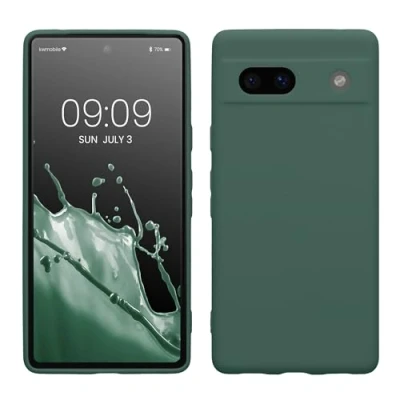 Image de kwmobile Housse Compatible avec Google Pixel 7a Coque de téléphone en TPU Protection Appareil Photo Vert Sapin