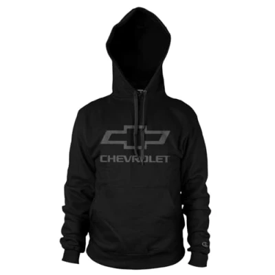 Image de Chevrolet Officiellement sous Licence Logo Sweatshirt à Capuche (Noir), Small