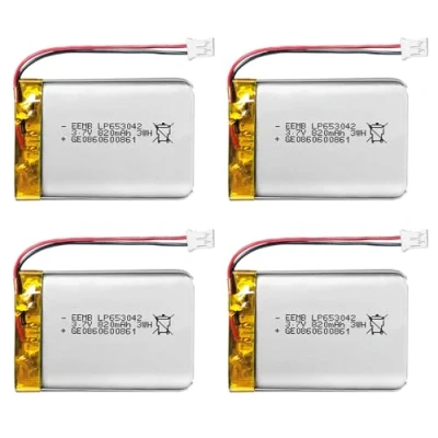 Image de 4pcs EEMB Batterie 3.7V 820mAh 653042 Lipo Rechargeable avec connecteur JST (UL Certification) Assurez Vous Que la polarité de l&#039;appareil Correspond à Avant l&#039;acheter!