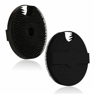 Image de HIEERBUS Brosse en silicone pour le corps, exfoliante douce corps luffa avec poils moussants, longue durée et plus hygiénique que de douche traditionnel (Violet)