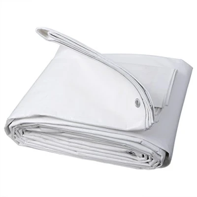 Image de WOLTU Bâche de Protection en PE Imperméable et Résistante, Couverture Étanche pour Bois Housse avec Œillets Muiti Usage 280g/m², Blanc, 4x6m