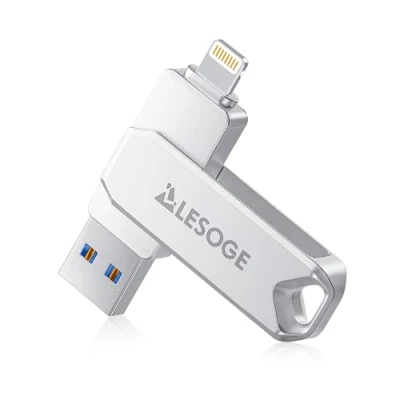 Image de LESOGE Cle USB iPhone 512 Go Apple Certifié MFI, 3 en 1 Clé Flash Drive Photo Stick 3.0 Clef C Stockage Externe Lightning pour iPhone, iPad, Mac, Android, Type C, PC(Gris)