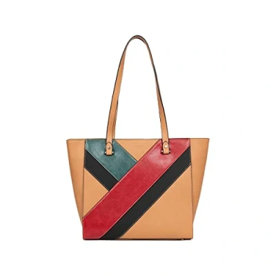 Image de Hexagona Sac Cabas porté épaule Compatible Format A4 et téléphone Portable pour Femme Collection Java Tan/Multicolore