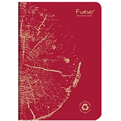 Image de Clairefontaine 684863C Un carnet Collection Forever Agrafé 100% Recyclé Rouge brique A5 14,8x21 cm 96 Pages Lignées Papier Blanc 90 g Couverture Carte Recyclée