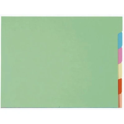 Image de Exacompta Réf. 336000E 10 jeux de 6 chemises à onglets pour armoire SUPER 210g/m² couleurs pastel certifiées PEFC™ dimensions 24x32cm documents format A4 assorties