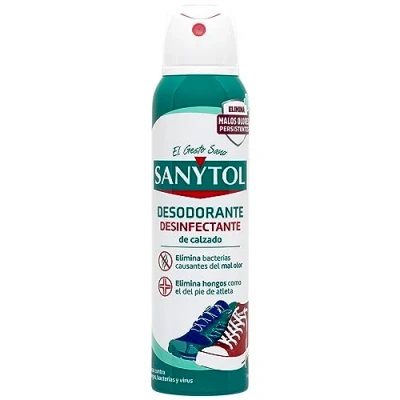Image de Déodorant chaussures SANYTOL Spray 150 ml Élimine les odeurs Désinfectant 99,9 % d&#039;efficacité