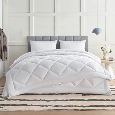 Image de WAVVE Couette 4 Saisons 260x240 3 en 1（150g/m²+ 300g/m²= 450g/m²）, Été Légère + Mi Saison = Tempérée Chaud Hiver avec Boutons Pression, Facile à Attacher