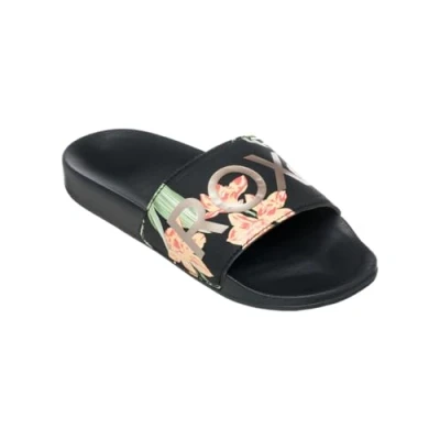 Image de Roxy Femme Slippy II Sandale, Imprimé Noir et Vert, 38 EU