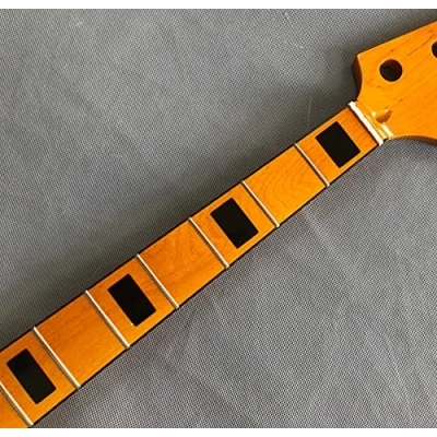 Image de Manche de guitare électrique à 4 cordes 20 frettes 86,4 cm Touche en érable jaune brillant